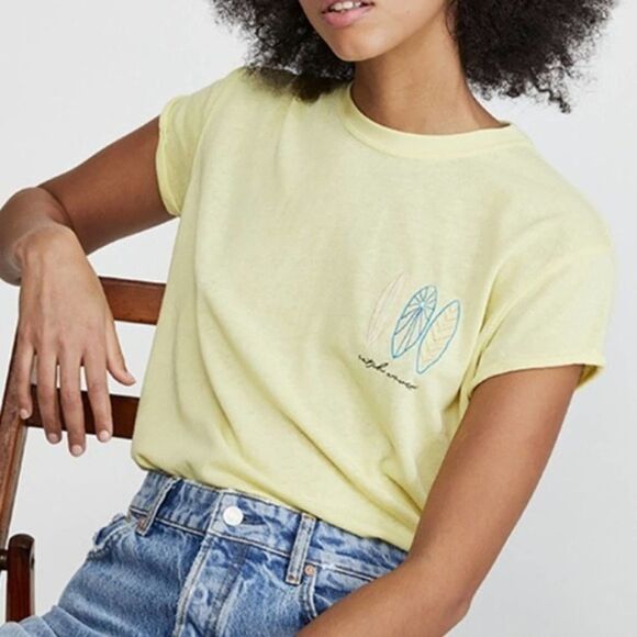 FREE PEOPLE Wipe Out 'Catch Waves' Graphic Tee  - Picture 1 of 7